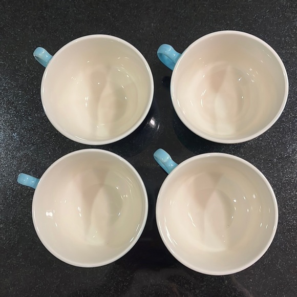 Vintage Soft Blue Coffee Mugs.  Beautiful.  Set of 4. - Picture 2 of 8